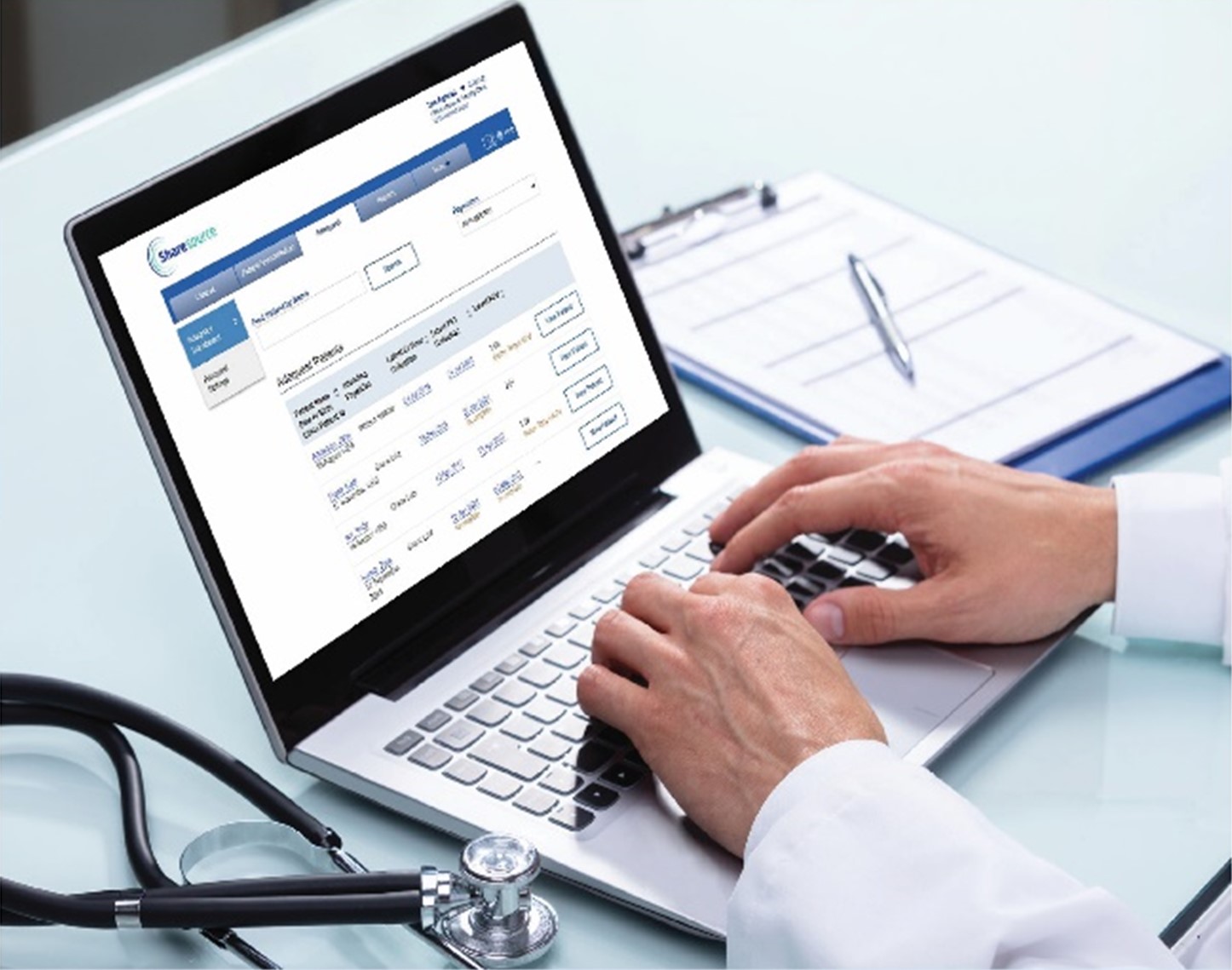 Doctor using sharesource adequest